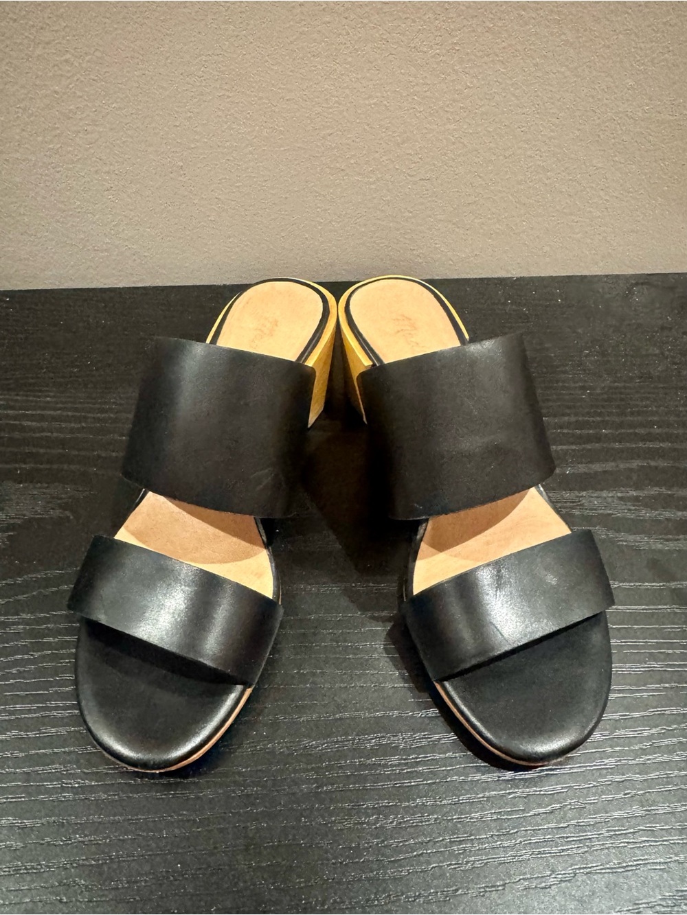 Madewell Black Double-Band Slide Mules